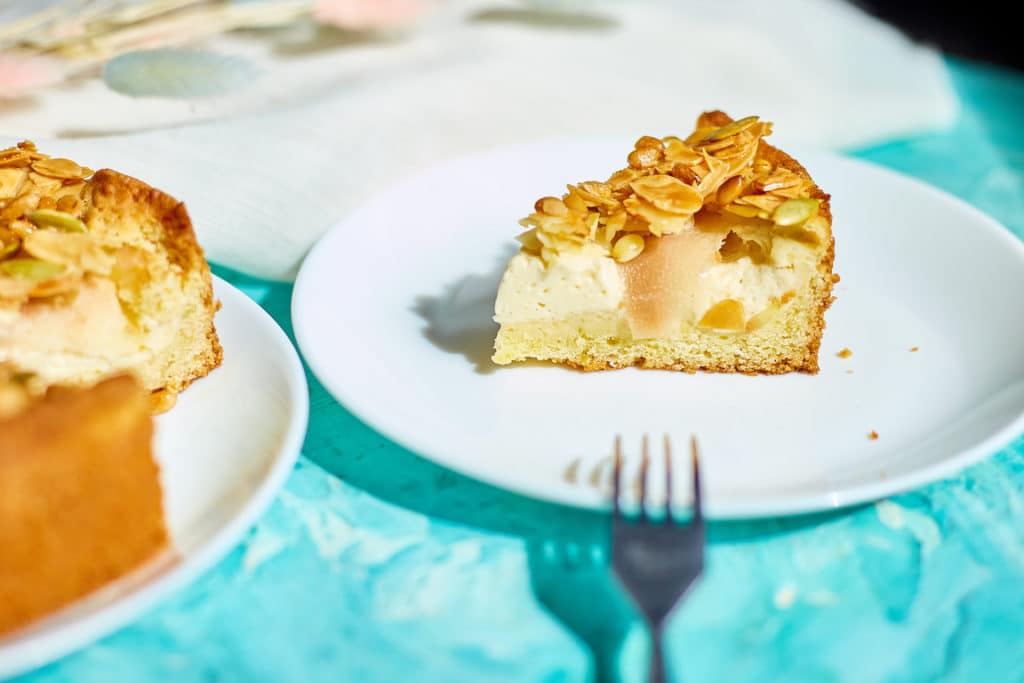 affordable dessert of almond pear tart